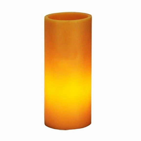 MEYDA 123731 3 in. W x 8 in. H Poly Resin Amber Flat Top Candle Holder