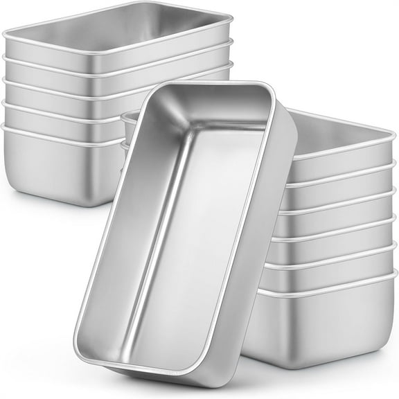 Bread Loaf Pans Set of 12, 9x5 Inch Stainless Steel Bread Baking Pans for Homemade Sourdough, Sandwich, Meatloaf, Easy Release & Dishwasher
