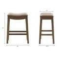 thumbnail image 3 of Madison Park Belfast Bar Stools, Contour Fabric Padded Seat, Nail Head Trim, Modern Kitchen Counter Chair, Solid Hardwood Metal Kickplate Footrest, Dining Room Accent Furniture, Beige, 3 of 7