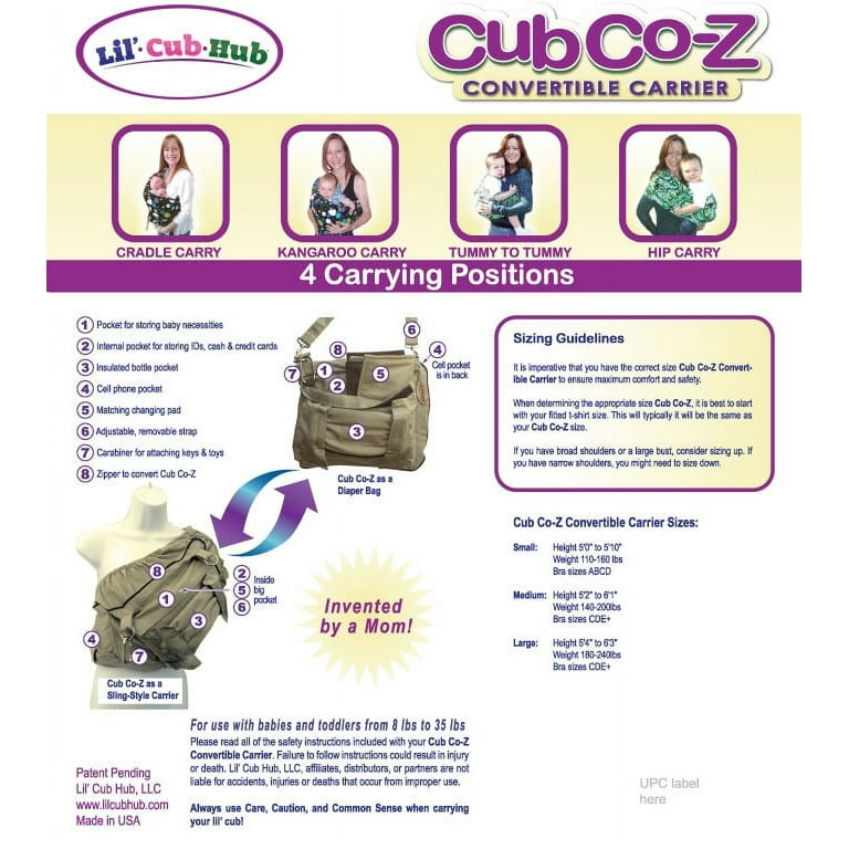 Hip cub clearance convertible diaper bag