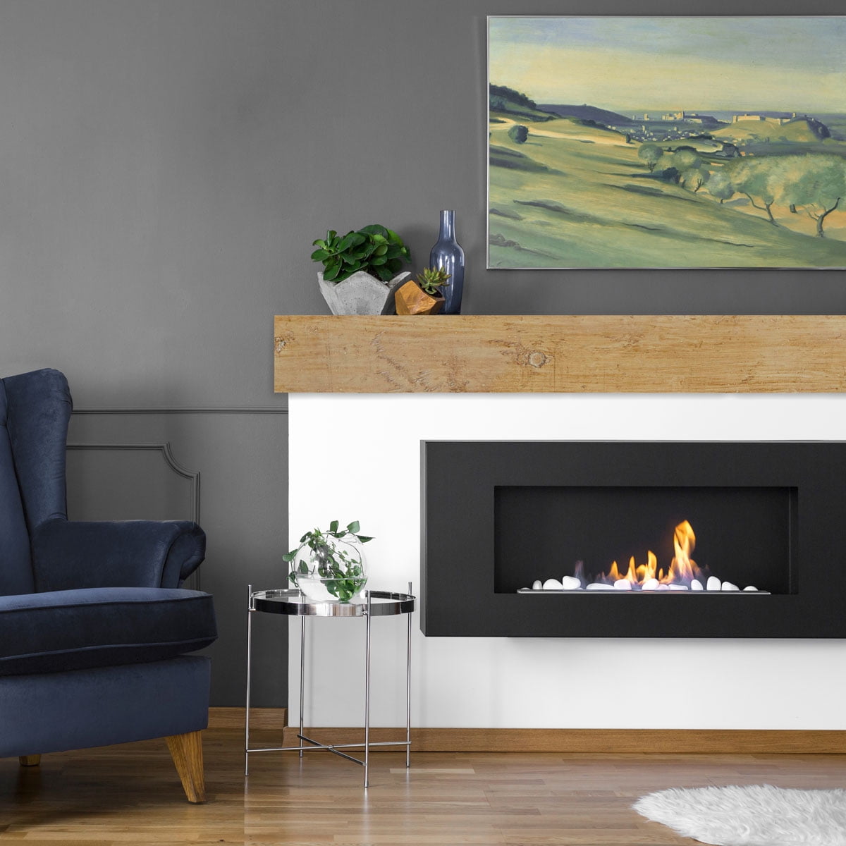 Ekena Millwork 8"H x 10"D x 36"W Knotty Pine Faux Wood Fireplace Mantel, Natural Pecan