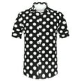 thumbnail image 5 of MODA NOVA Big & Tall Men's Summer Polka Dots Print Hawaiian Button Down Shirt Black LT, 5 of 6