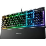 Angle View: SteelSeries Apex 3 RGB Gaming Keyboard – 10-Zone RGB Illumination – IP32