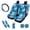 Blue Marble Print, variant on Uorisanigo 10 Pack Sunset Palm Tree Automobile Seat Cover Sets Car Seat Belt Cover Cars Water Cup Coaster Auto Steering Wheel Cover Chapstick Holder Elastic Soft Auto Interior Fit Car SUV