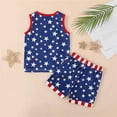 thumbnail image 4 of Atogsazn Baby Boys Summer 4th of July Clothes Set Toddler Short Sleeve Tank Tops & Shorts Outfit 2 Piece Outfits Red 18-24 Months Fashion, 4 of 8