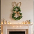 thumbnail image 6 of 20" Spring Easter Bunny Wreath - Artificial Green Boxwood Wreath with Burlap Bow for Front Door Summer Farmhouse Holiday Wall Home Window Decor, 6 of 6