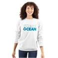 thumbnail image 3 of Save Ocean Earth Day Climate Change Unisex Plus Fleece Graphic Sweatshirt Brisco Brands 2X, 3 of 5