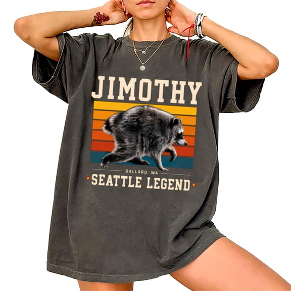 Jimothy Seattle Legend T-Shirt for Men and Women, Vintage Raccoon Graphic Tee, Retro Wildlife Shirt, Sizes S-5XL