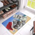 thumbnail image 3 of MKHERT Funny Kitten Cat in Santa Claus Hat with US Dollar Money Doormat Rug Home Decor Floor Mat Bath Mat 30x18 inch, 3 of 3