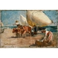 thumbnail image 2 of Joaquín Sorolla 18x13 Gold Ornate Wood Frame and Double Matted Museum Art Print Titled - Beach Scene, 2 of 4