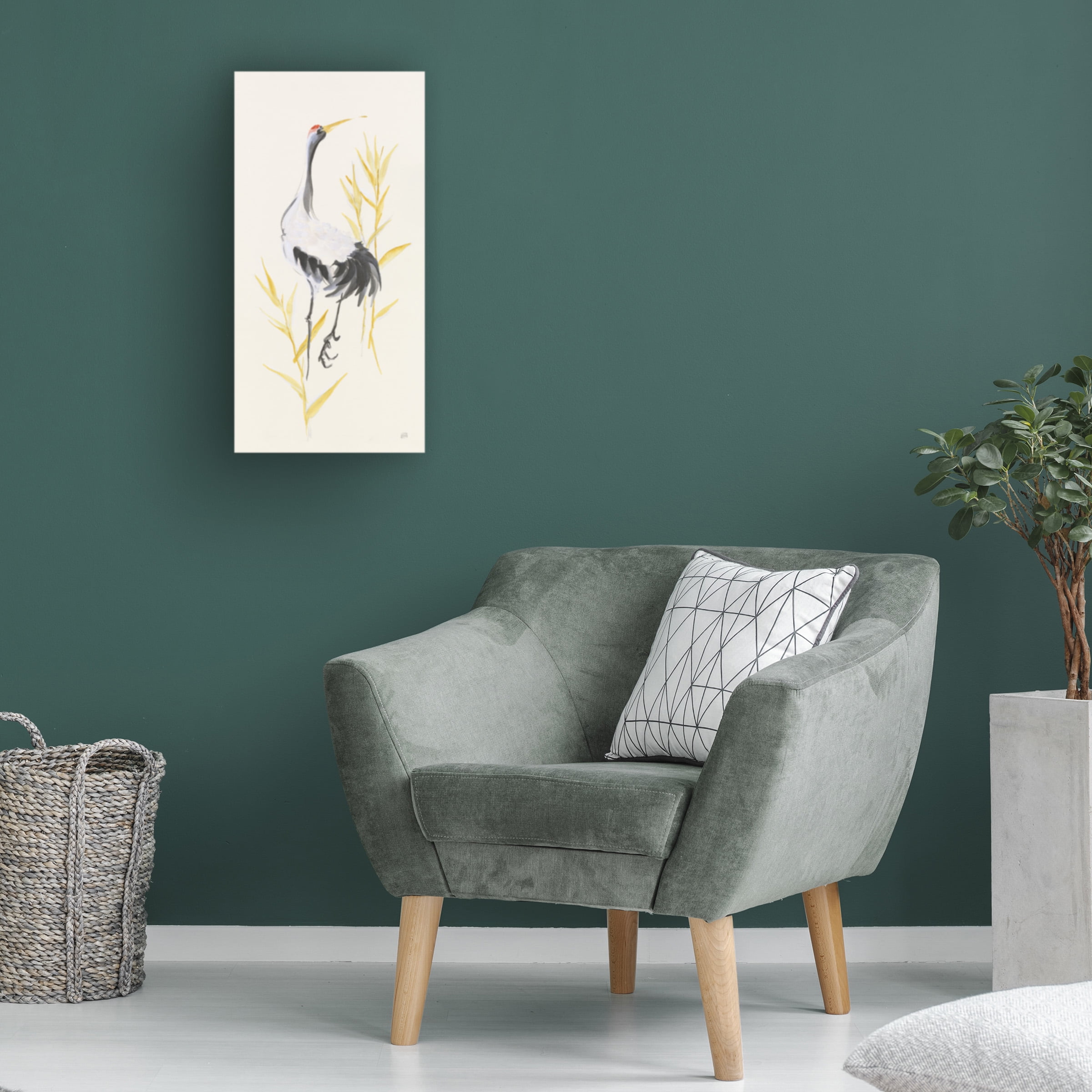 Chris Paschke 'Crane Reeds I' Canvas Art