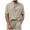 Beige, variant on Men's casual henley shirt linen short sleeves turn-up collar shirt beach summer light top