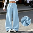 thumbnail image 5 of women's pants Baeitkot Women Fashion Solid Color Loose Elastic Waist Drawstring Strap Cargo Long Pants, 5 of 7