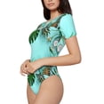 thumbnail image 2 of Fotbe Women Short Sleeve Bodysuit Round Neck Tropical Pineapple Bodysuit For Women Round Neck Scoop Neck Long Sleeve Stretch Tops Jumpsuit-Large, 2 of 9