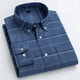 thumbnail image 2 of Camisa de cuello vuelto para hombre Camisa a cuadros de manga larga con botones de moda informal con bolsillo para el trabajo, 2 of 5