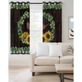 thumbnail image 2 of Spring Eucalyptus Sunflower Blackout Curtains for Bedroom Living Room Darkening Curtains 84 Inch Length 2 Panels Set Farmhouse Birds Brown Wood Window Curtain Window Treatment Grommet Drapes 42"x84", 2 of 9