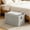 Gray_Hot#1053, variant on Linen fabric storage basket organizer bin with side pull tab | foldable non woven frame for bedroom wardrobe dresser dorm | open top garment towel accessory drawer box
