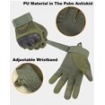 thumbnail image 5 of Nvzi Guantes militares tácticos de goma con nudillos duros para exteriores, para pantallas táctiles, transpirables, resistentes al desgaste, con protección para las articulaciones de PP (verde, L), 5 of 5