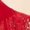 Red, variant on Womens Red Square Neck Short Flutter Sleeve Lace Trim A-Line Dress