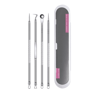 XIRQI 4Pcs Blackhead Remover,Ultra-Sharp Tweezer Head Clay Mask,Electroplating Technology Face Wash