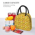 thumbnail image 5 of Honeii Fast Food 1 Print Insulated Lunch Bag Women Reusable Lunch Box with Pocket for Work Picnic Travel -One Size, 5 of 6