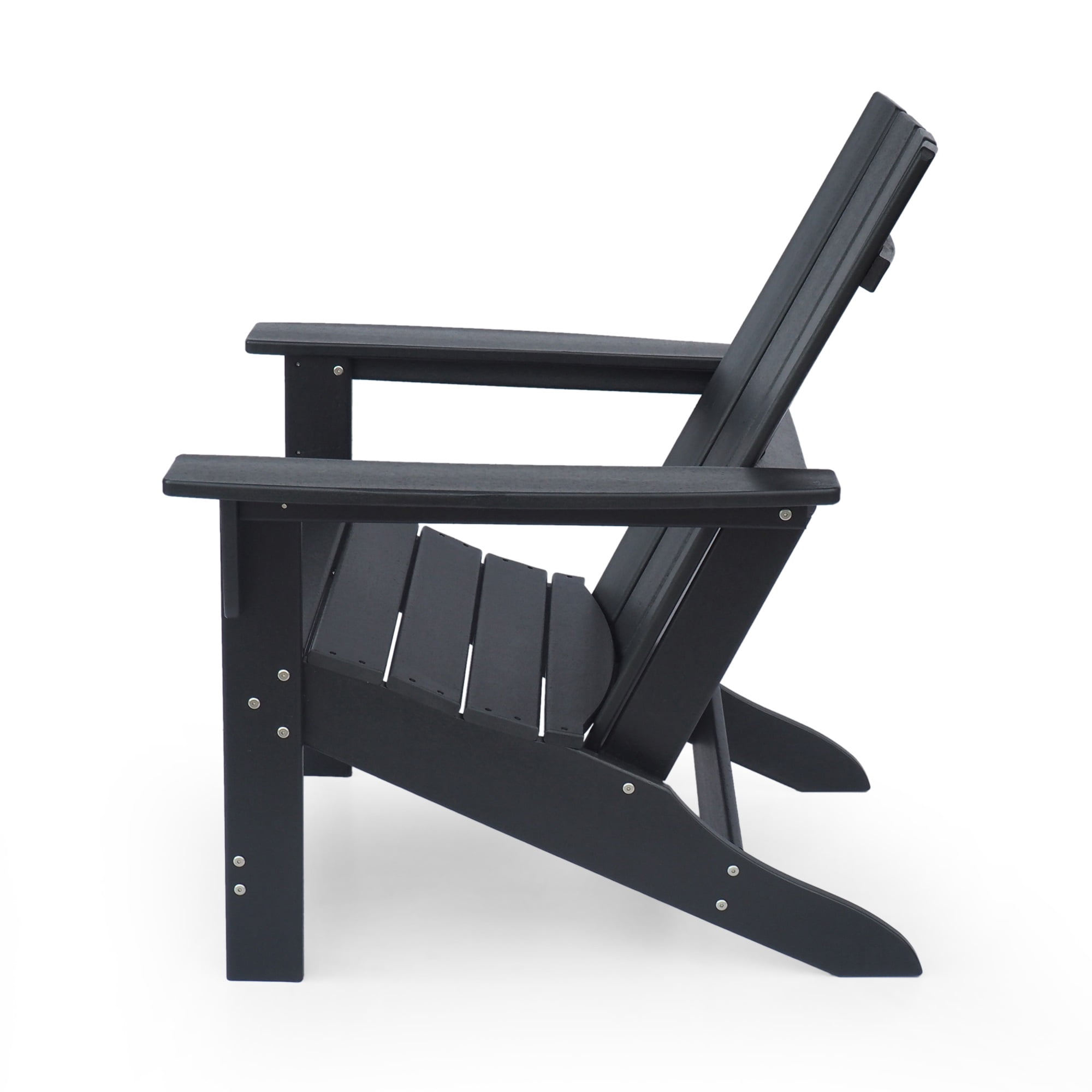 Outdoor Adirondack Chair High Density Resin All-Weather Slat Design Transitional Style For Patio Garden