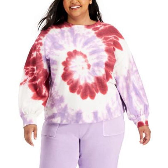MSRP $45 Style & Co Womens Plus Size Tie-Dye Top Purple Size 0X