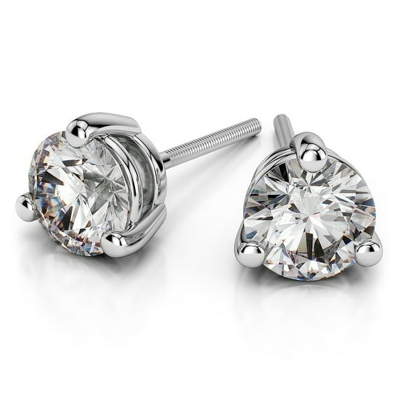 Yogratna 1.00ct TW 5mm Round Moissanite Martini Stud Earrings in 925 Sterling Silver