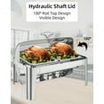thumbnail image 2 of Accreate 9QT Roll-Top Chafing Dish Set, Food-Grade Stainless Steel Buffet Warmer, Hydraulic Lid, Full & Half Pans, Fuel Holders & Serving Utensils, 2 of 8
