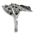 thumbnail image 3 of Silver Black Leafs Womens Ring Anillo Para Mujer Stainless Steel Ring, 3 of 4