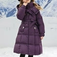 thumbnail image 5 of KAUOD Girls Long Puffer Jackets Winter Thick Warm Hooded Parka Coats Windproof Soft Quilted down Outwear Padded Coats, 5 of 8