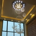 thumbnail image 2 of LED Crystal Modern 11-Light LED Polished Chrome Raindrop Pendant Light with Clear Glass Shade, 2 of 11