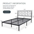 thumbnail image 7 of Einfach Queen Bed Frame, Metal Platform Bed Frame with Vintage Headboard, Black, 7 of 7