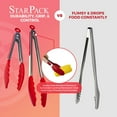 thumbnail image 3 of StarPack Basics Silicone Kitchen Tongs (9-Inch & 12-Inch) - Stainless Steel with Non-Stick Silicone Tips, High Heat Resistant to 480°F, For Cooking, Serving, Grill, BBQ & Salad (Cherry, 3 of 6