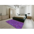 thumbnail image 5 of Ahgly Company Machine Washable Indoor Round Transitional Jasmine Purple Area Rugs, 4' Round, 5 of 7