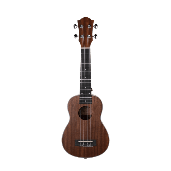 LOOKSEVEN 21 Inch Mahogany Arch-back Soprano Ukulele with Gig Bag, 4 String Hawaiian Ukelele for Beginners