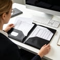 thumbnail image 5 of Two Pocket Folders Plastic Document Organizer Folder with Flap Double Pocket Presentation Folders Black, 5 of 6
