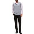 thumbnail image 2 of INSPIRE CHIC Men's Sweater Vest V Neck Knitwear Pullover Sleeveless Sweater Top XL Light Gray, 2 of 5