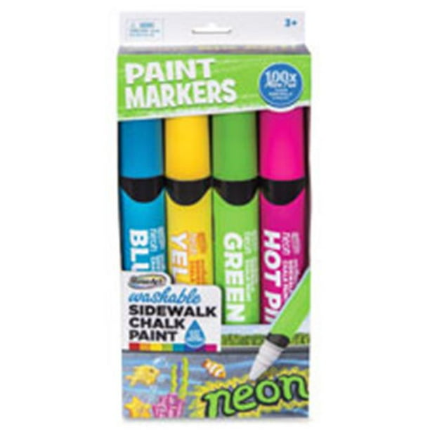 RoseArt Washable Sidewalk Chalk Paint Markers, Assorted