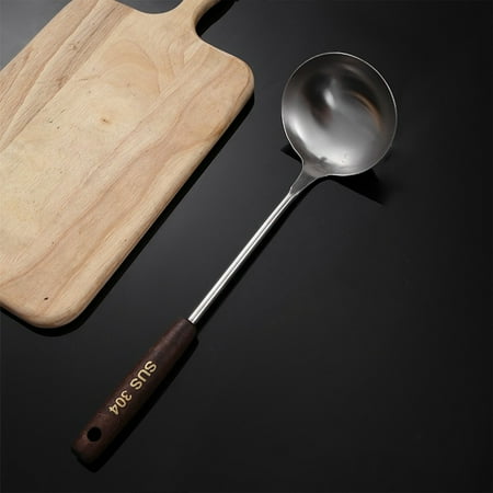 

Pklyzj Wok Spatula & Ladle Tool Set Stainless Steel Cooking Utensils Wooden Handle Wok Utensils Soup Ladle 14 inches Set of 2