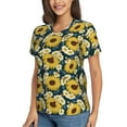 thumbnail image 2 of Vsdgher Sunflowers Women Shirts V Neck Short Sleeve Tops T-Shirt Basic Tees, S to 3XLSmall, 2 of 5