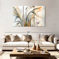 thumbnail image 2 of Elephant Stock Abstract Deluge Wall Art - Horizontal Multi Panel Canvas - Living Room Wall Decor - Floral And Botanical Multi Panel - White And Gray Decor By Jill Martin - 74" x 48", 2 of 8