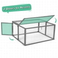 thumbnail image 6 of Portable Chicken Run Chicken Coop, Folding Rabbit Hutch Wooden Chicken Cages for Outside with Top and Side Opening Doors, Indoor Outdoor Run for Rabbit, Duck, Chick, 6 of 11