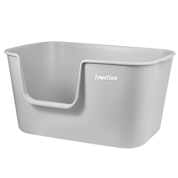 Caja de arena para gatos TownTime, extra grande, lados altos, 24,60 de largo x 16,92 de ancho x 12,99 de alto