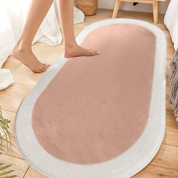 Specollect Non Slip Soft Rugs for Bedroom Living Room,Oval Throw Rug for Kids Room,Shag Hallway Runner Rug,Small Soft Shaggy Bedside Non-Slip Plush Dorm Carpet Home Decor Aesthetic Water Absorption