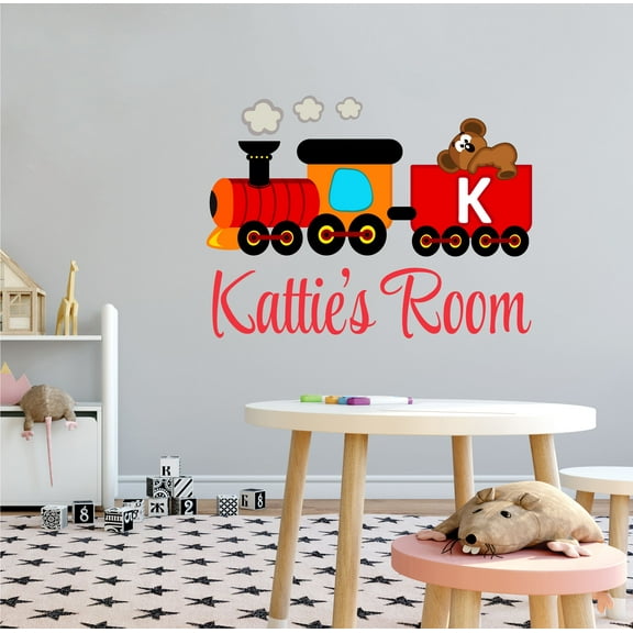 ALPHABET - Home Living Room Koala Bear Wild Animal Train Decoration Educational Letter K Alphabet Design Multicolored Vinyl Adhesive Wall Decal - Kids Bedroom Personalized Name Wall Sticker 10" x 7"