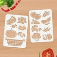 thumbnail image 4 of 2pcs 11.69"x8.27" Farm Vegetables Wall Stencil Templates Pumpkin Mushroom Broccoli Reusable Plastic Stencil for Painting on Wood Floor Tile Fabric Glass Furniture Pepper Corn Eggplant DIY Home Decor, 4 of 7