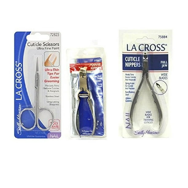 Sally Hansen LA Cross Toenail nippers P7865 + Cuticle Scissors 72823 + Cuticle Nippers 75884
