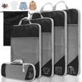 thumbnail image 1 of 5Pcs Compression Packing Cubes Lightweight Durable Travel Packing Cubes with Storage Bag Nylon Luggage Suitcase Organizer Bags for Travel, 1 of 8