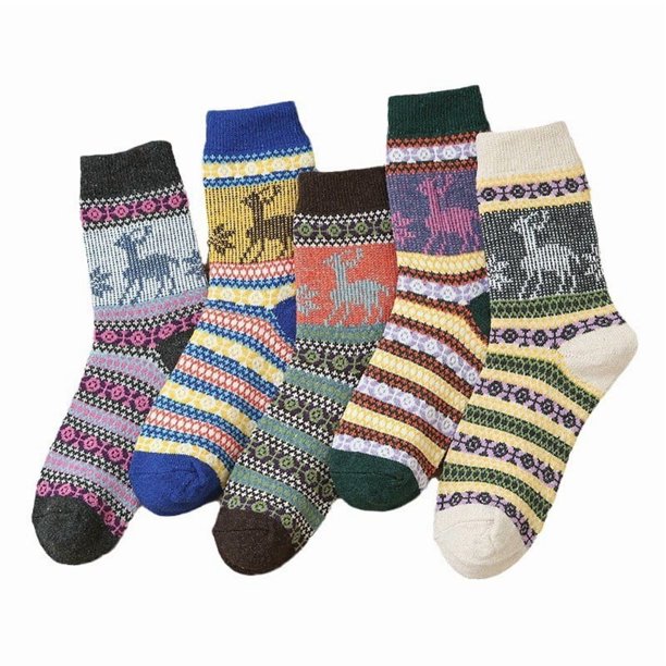 pares de calcetines de lana, calcetines térmicos para mujer, calcetines cálidos de invierno para mujer, calcetines de punto gruesos, calcetines de invierno para mujer, coloridos, cómodos y transp
